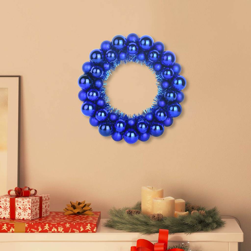 Corone di Palline di Natale 2 pz Blu 33 x 33 x 7 cm Polistirolo