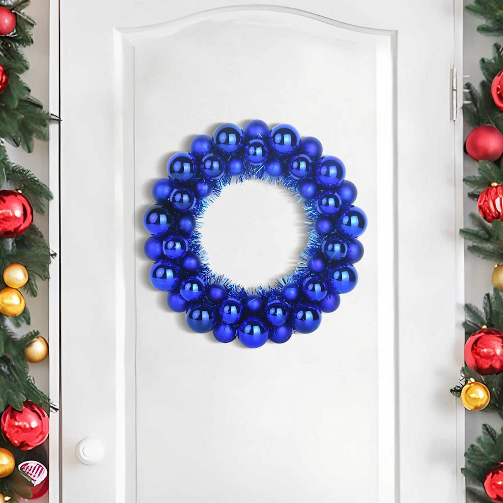 Corone di Palline di Natale 2 pz Blu 33 x 33 x 7 cm Polistirolo