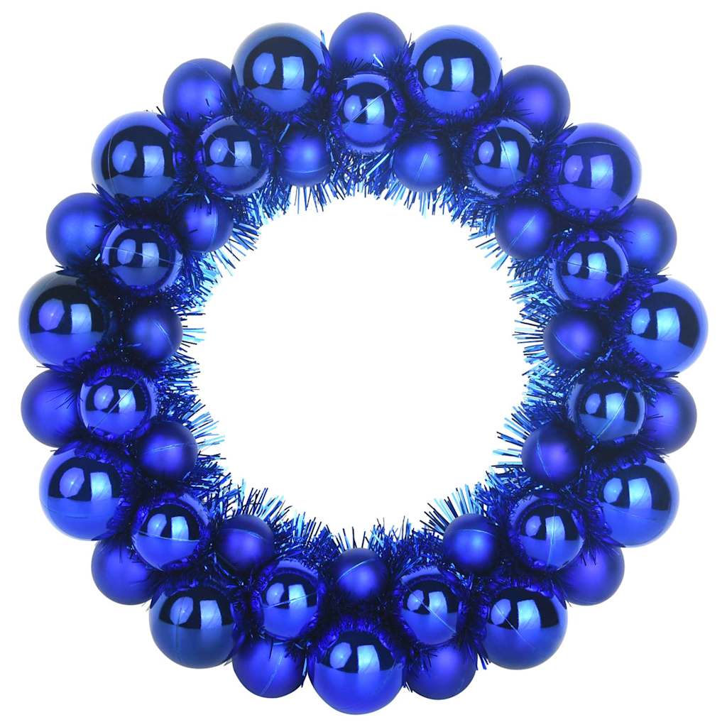 Corone di Palline di Natale 2 pz Blu 33 x 33 x 7 cm Polistirolo