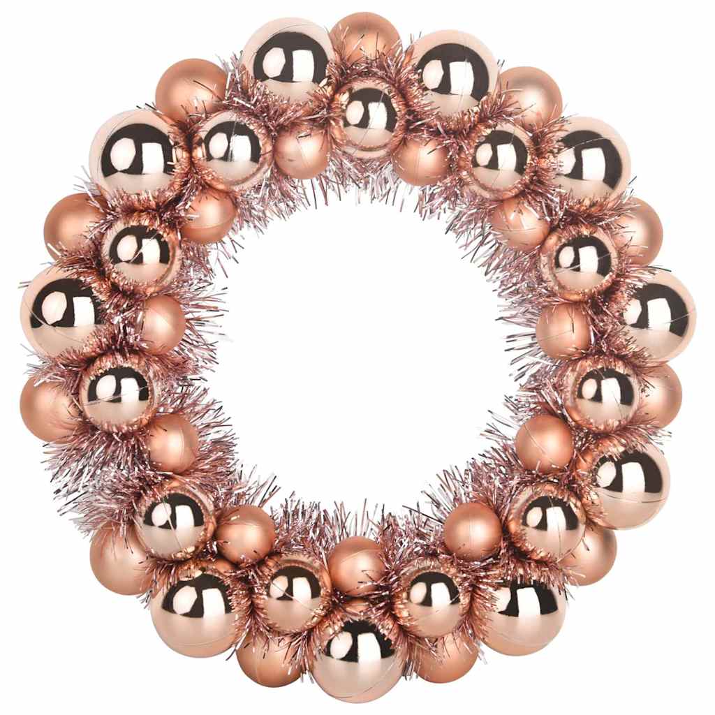 Corone di Palline di Natale 2 pz Oro rosa 33 x 33 x 7 cm