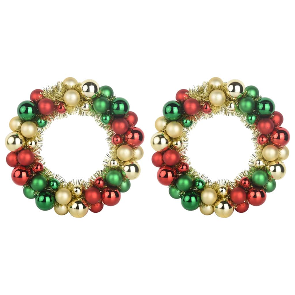 Corone di Palline di Natale 2 pz Multicolore 33 x 33 x 7 cm