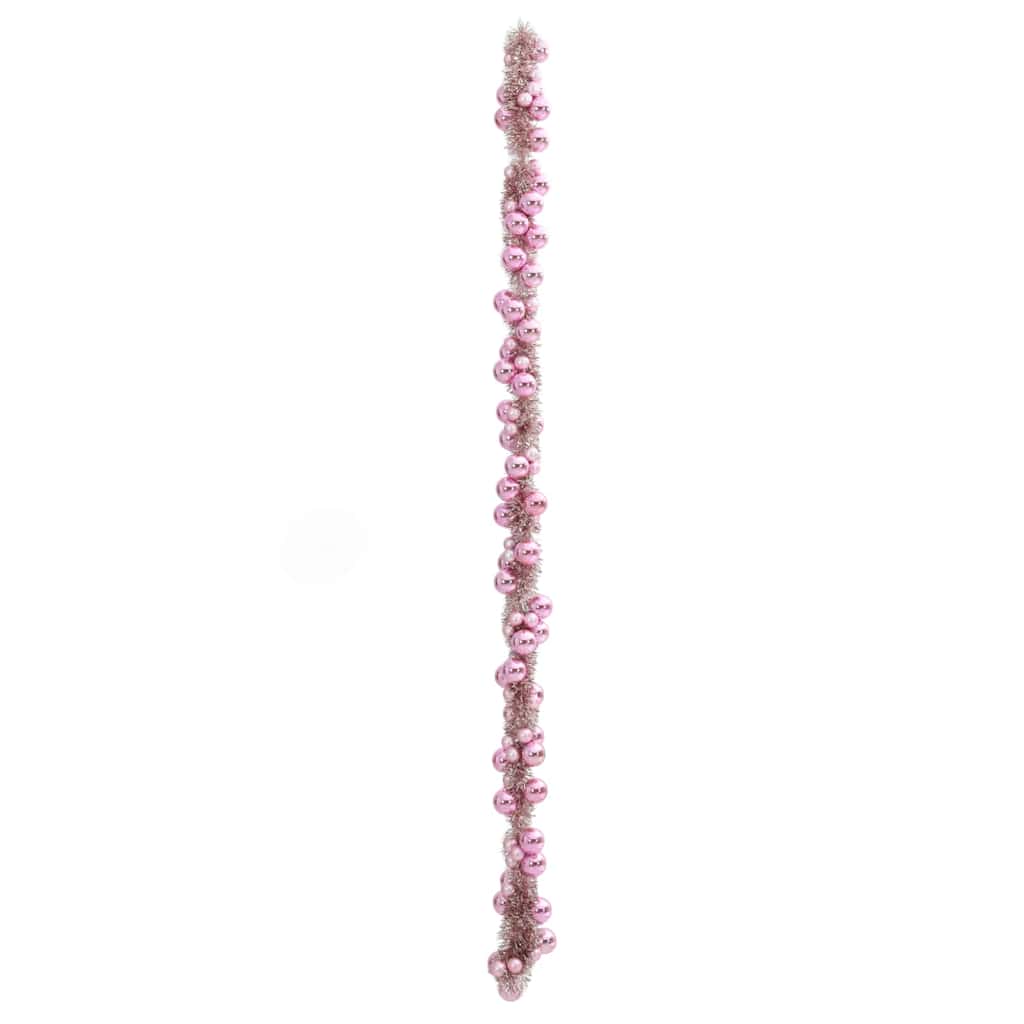 Ghirlanda di Palline di Natale LED Rosa 186 cm Polistirolo