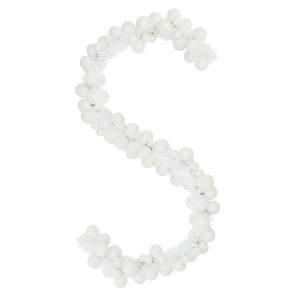 Ghirlanda di Palline di Natale LED Bianco 186 cm Polistirolo