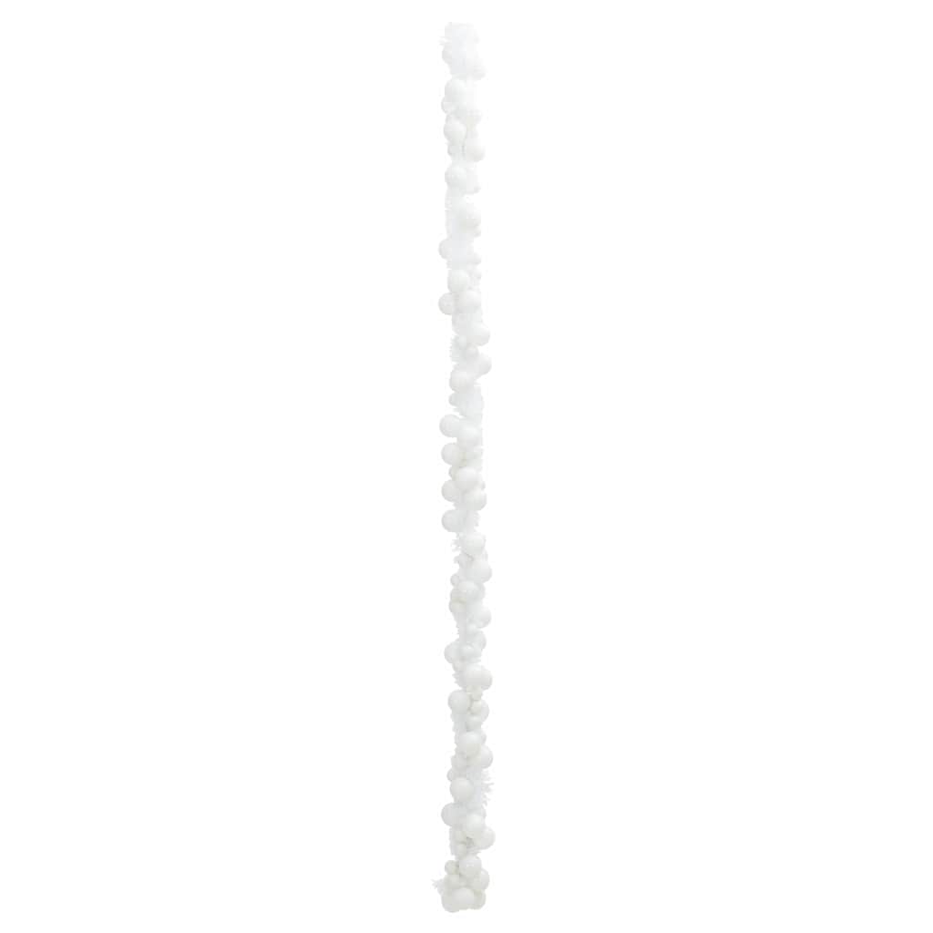 Ghirlanda di Palline di Natale LED Bianco 186 cm Polistirolo