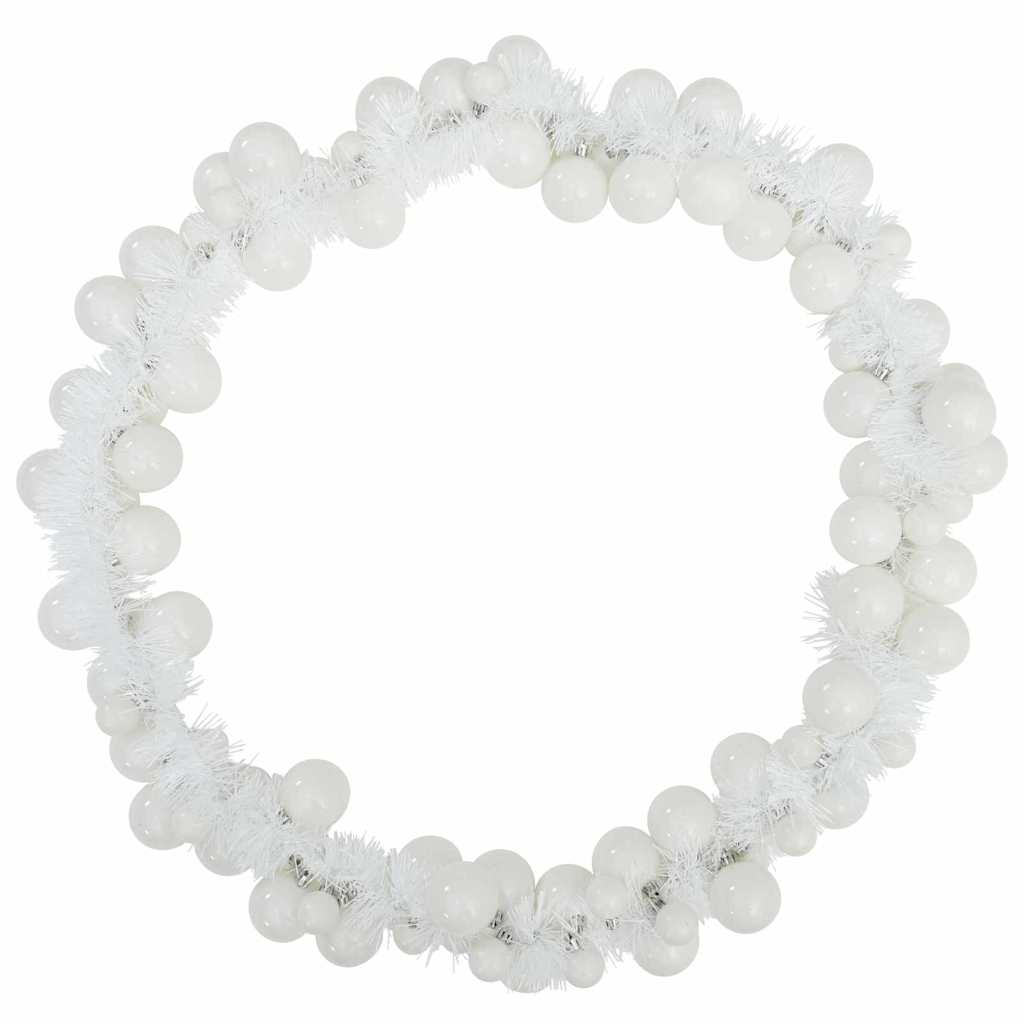 Ghirlanda di Palline di Natale LED Bianco 186 cm Polistirolo