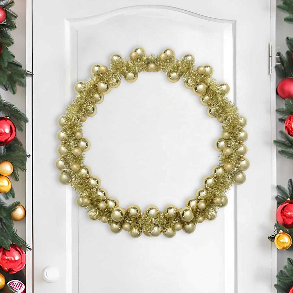 Ghirlanda di Palline di Natale LED Oro 186 cm Polistirolo