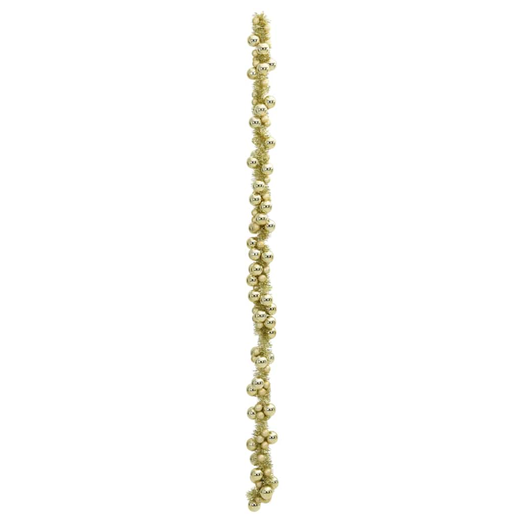 Ghirlanda di Palline di Natale LED Oro 186 cm Polistirolo
