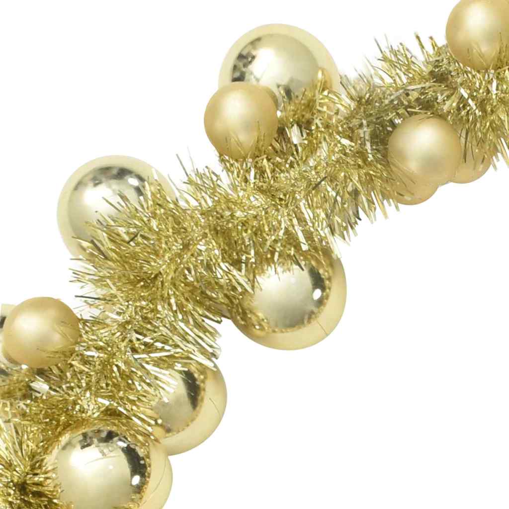 Ghirlanda di Palline di Natale LED Oro 186 cm Polistirolo