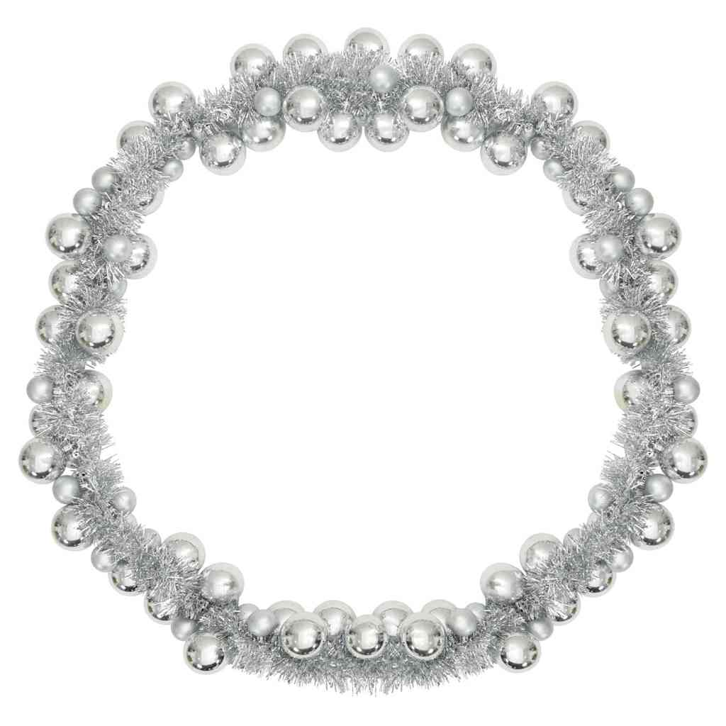 Ghirlanda di Palline di Natale LED Argento 186 cm Polistirolo
