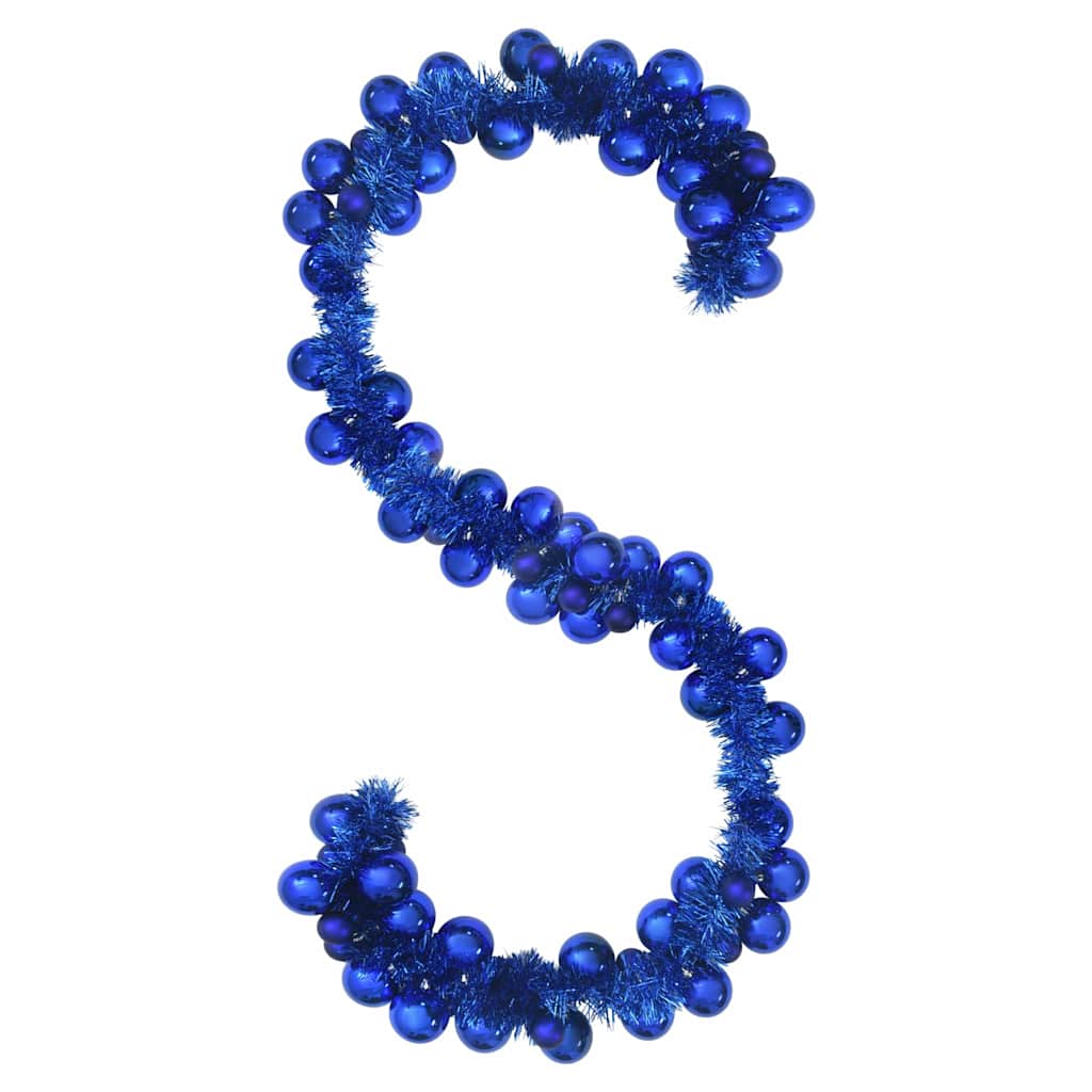 Ghirlanda di Palline di Natale LED Blu 186 cm Polistirolo