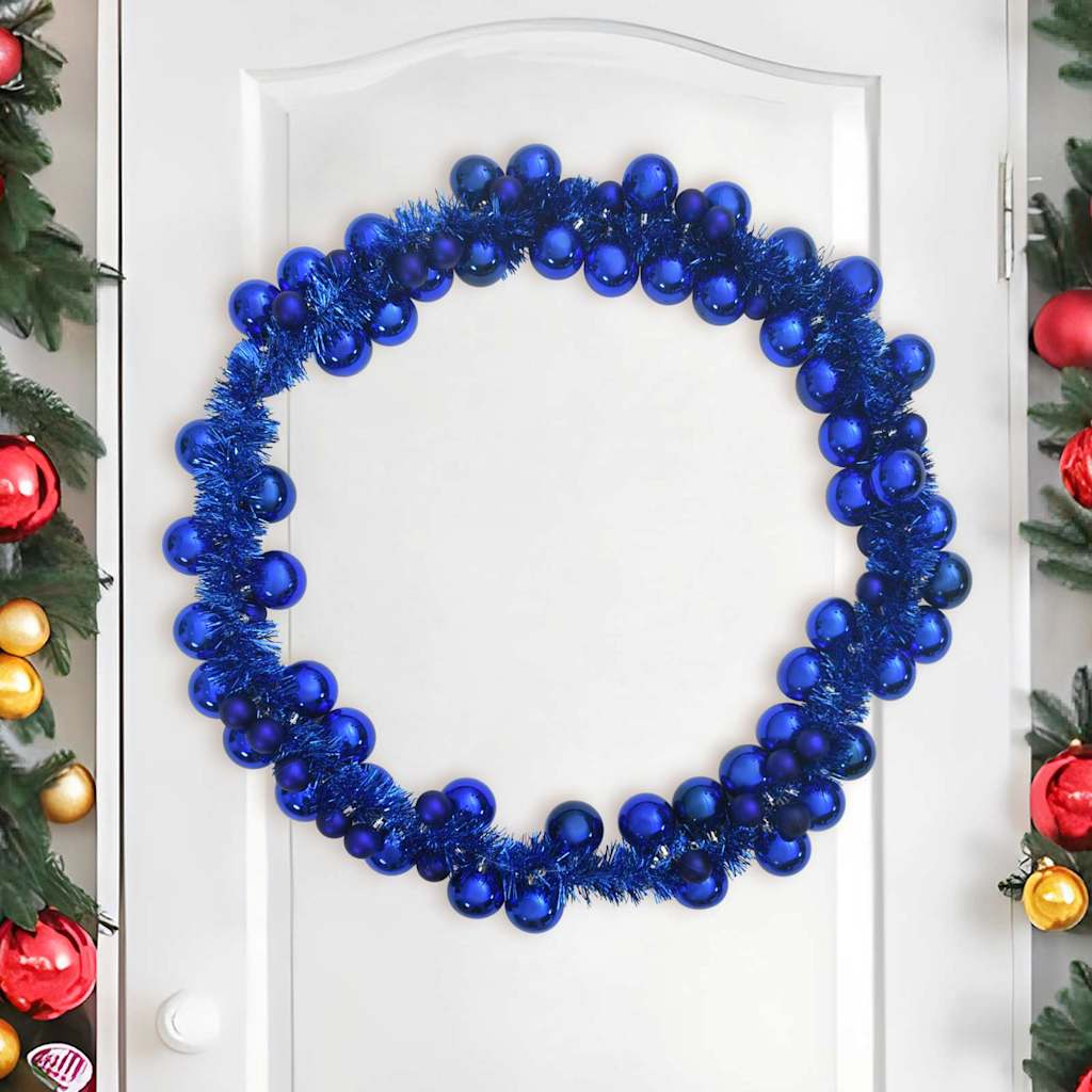 Ghirlanda di Palline di Natale LED Blu 186 cm Polistirolo