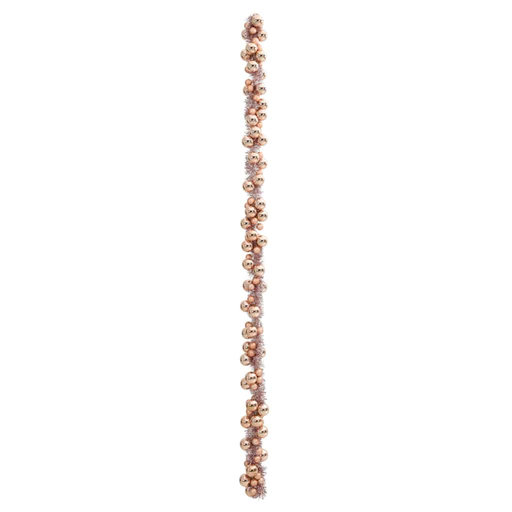 Ghirlanda di Palline di Natale LED Oro rosa 186 cm Polistirolo