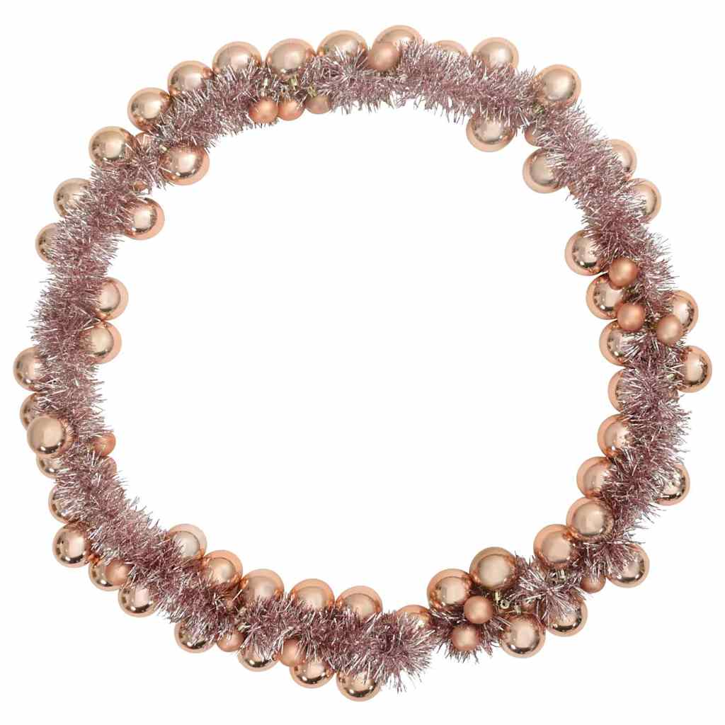Ghirlanda di Palline di Natale LED Oro rosa 186 cm Polistirolo