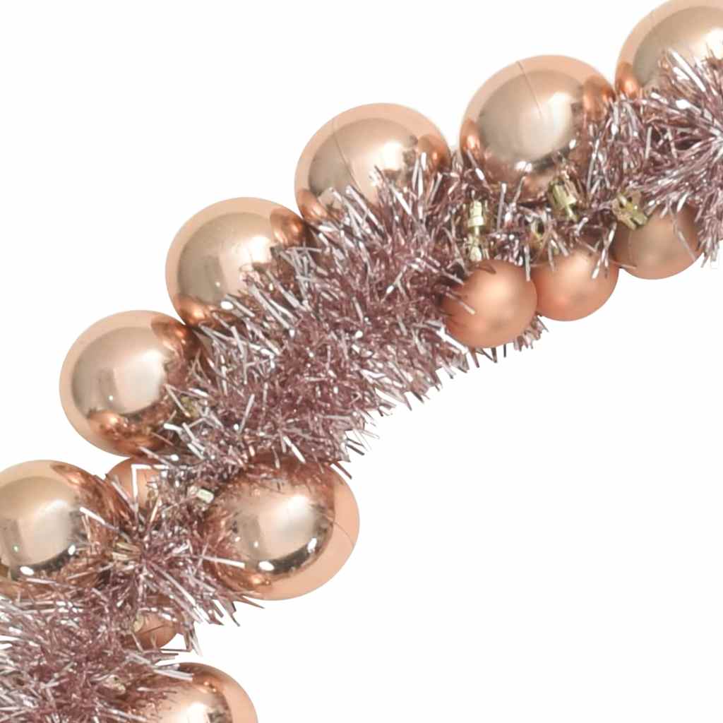 Ghirlanda di Palline di Natale LED Oro rosa 186 cm Polistirolo