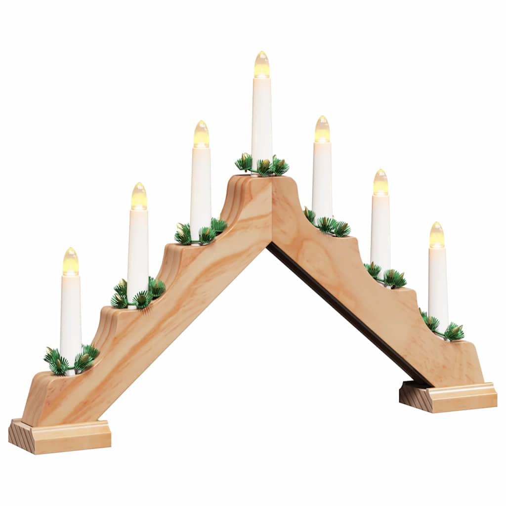 Ponte con Candele di Natale 7 LED Bianco caldo 39.5 x 5 x 29 cm
