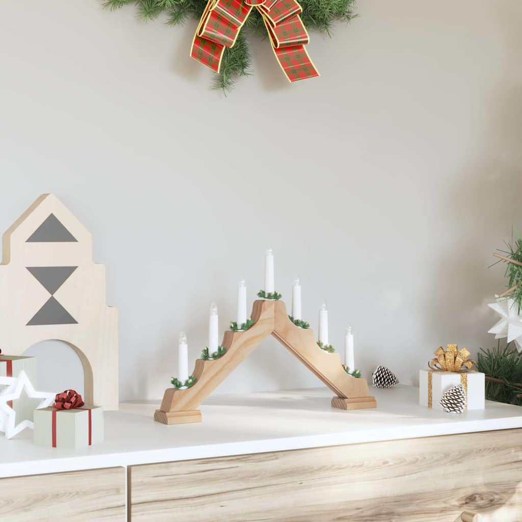 Ponte con Candele di Natale 7 LED Bianco caldo 39.5 x 5 x 29 cm