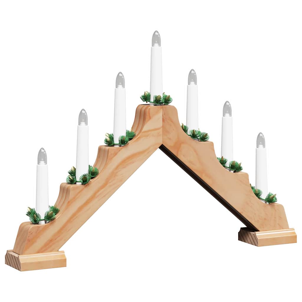 Ponte con Candele di Natale 7 LED Bianco caldo 39.5 x 5 x 29 cm