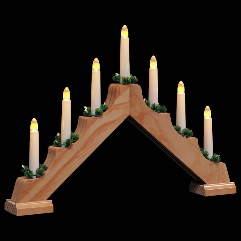 Ponte con Candele di Natale 7 LED Bianco caldo 39.5 x 5 x 29 cm