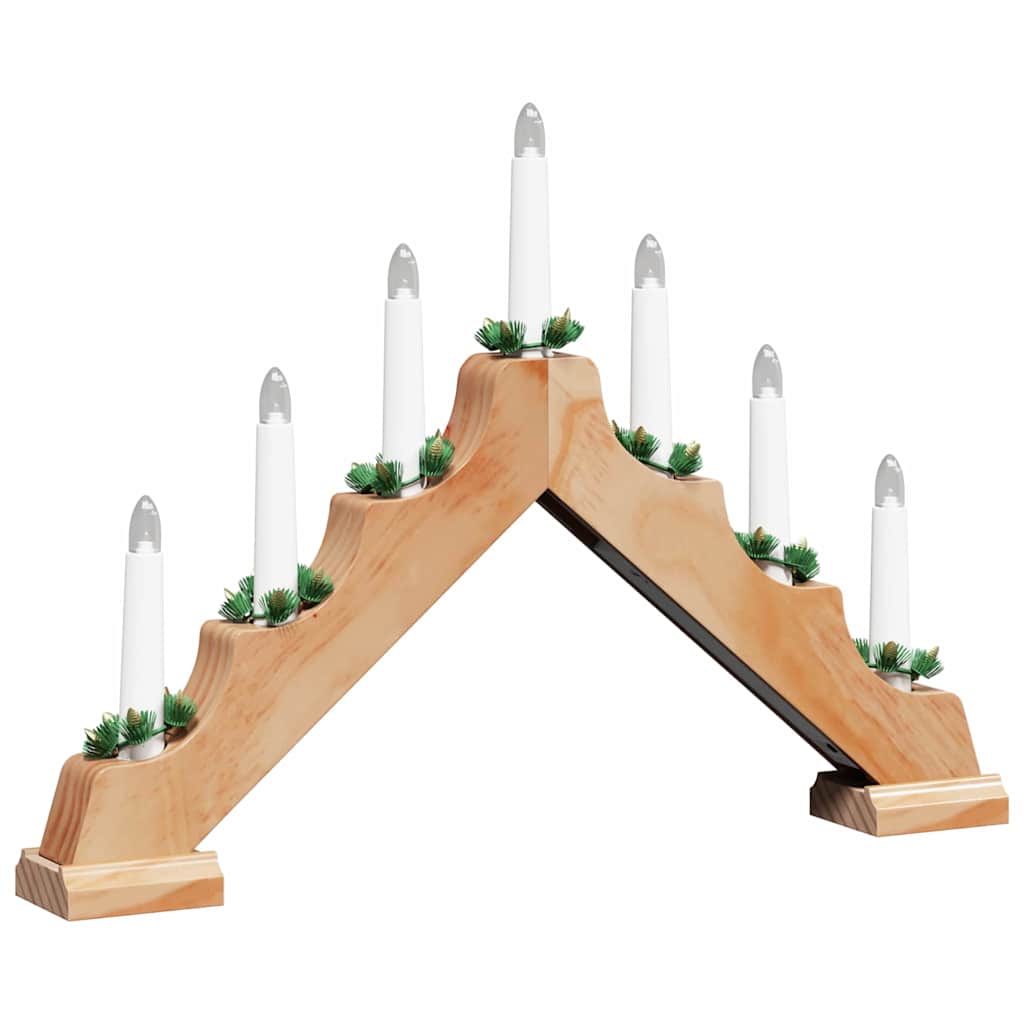 Ponte con Candele di Natale 7 LED Bianco caldo 39.5 x 5 x 29 cm