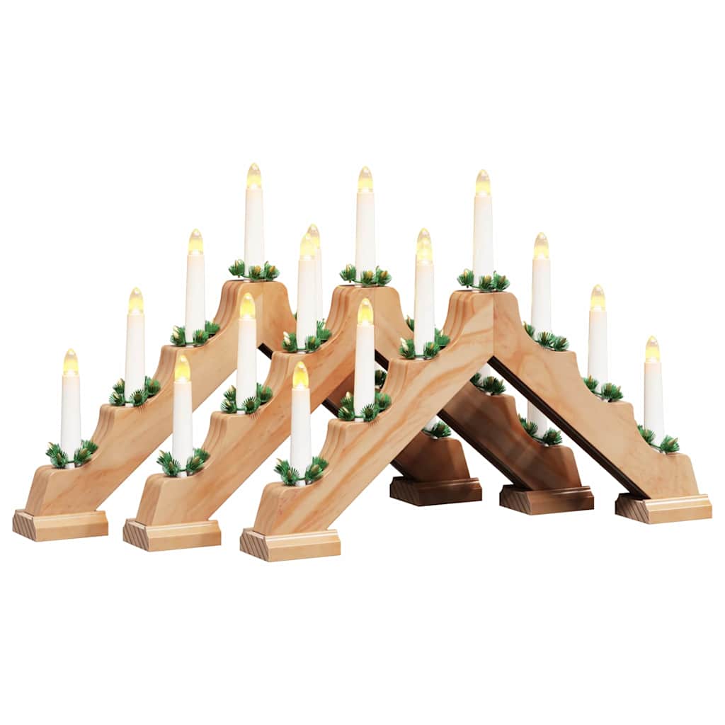 Ponte con Candele di Natale 3 pz 7 LED Bianco caldo