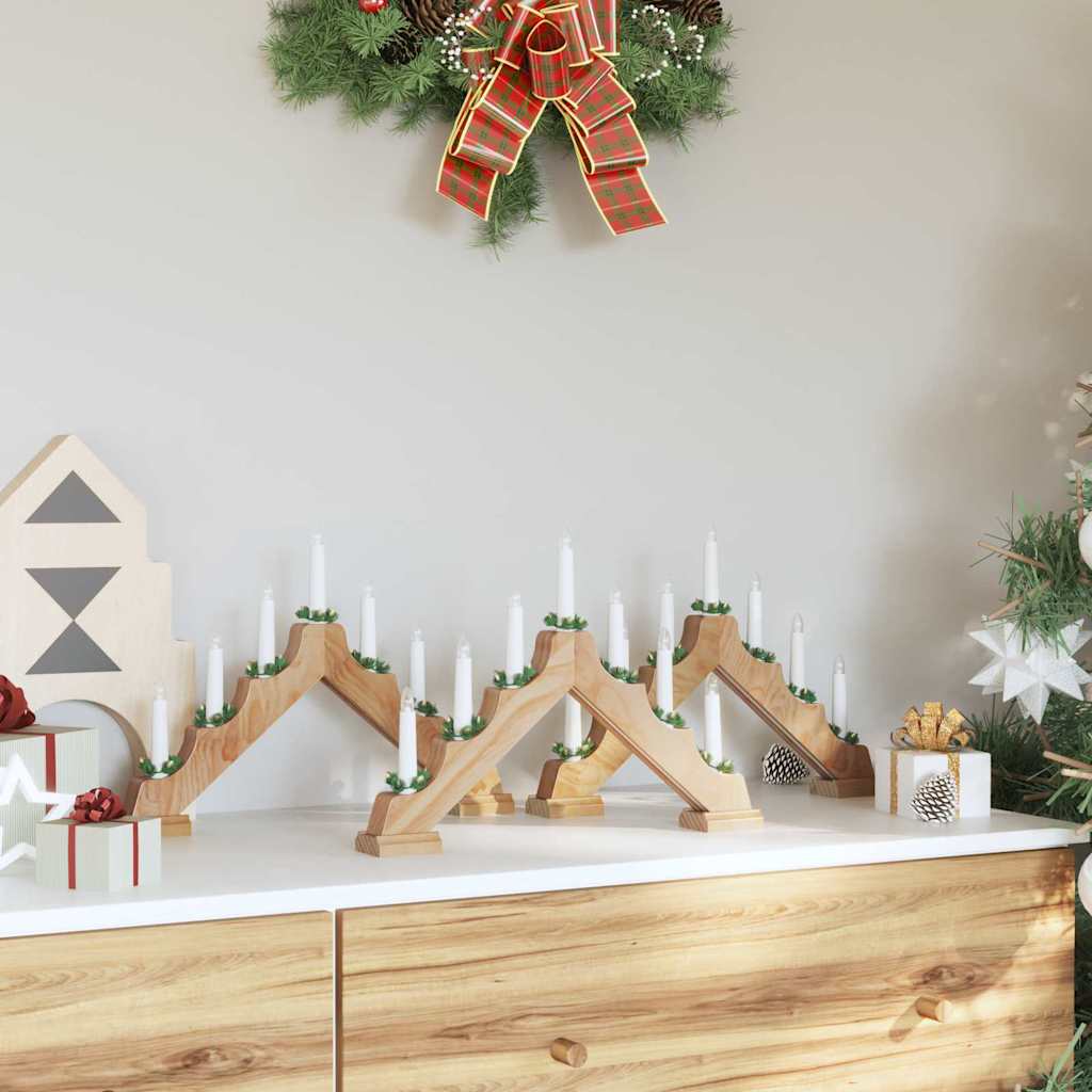 Ponte con Candele di Natale 3 pz 7 LED Bianco caldo