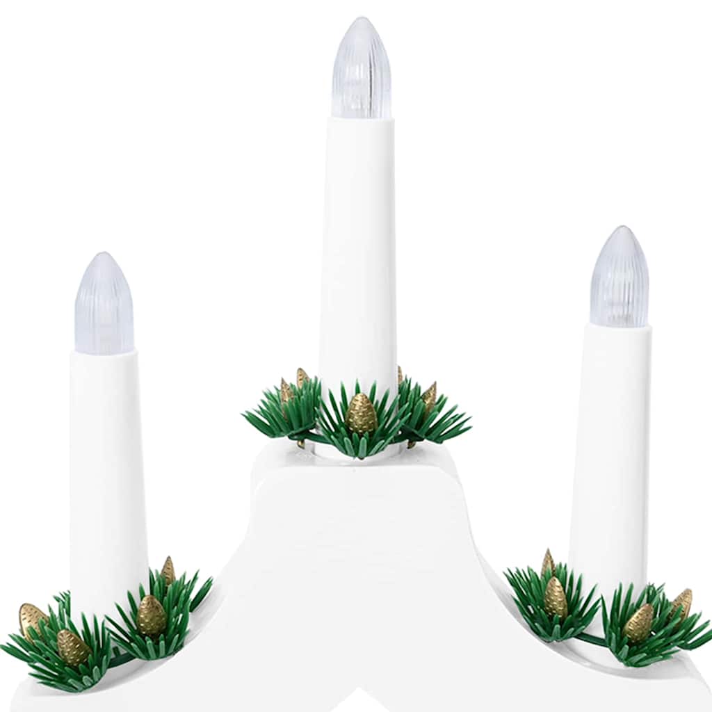 Ponte con Candele di Natale 3 pz 7 LED Bianco caldo
