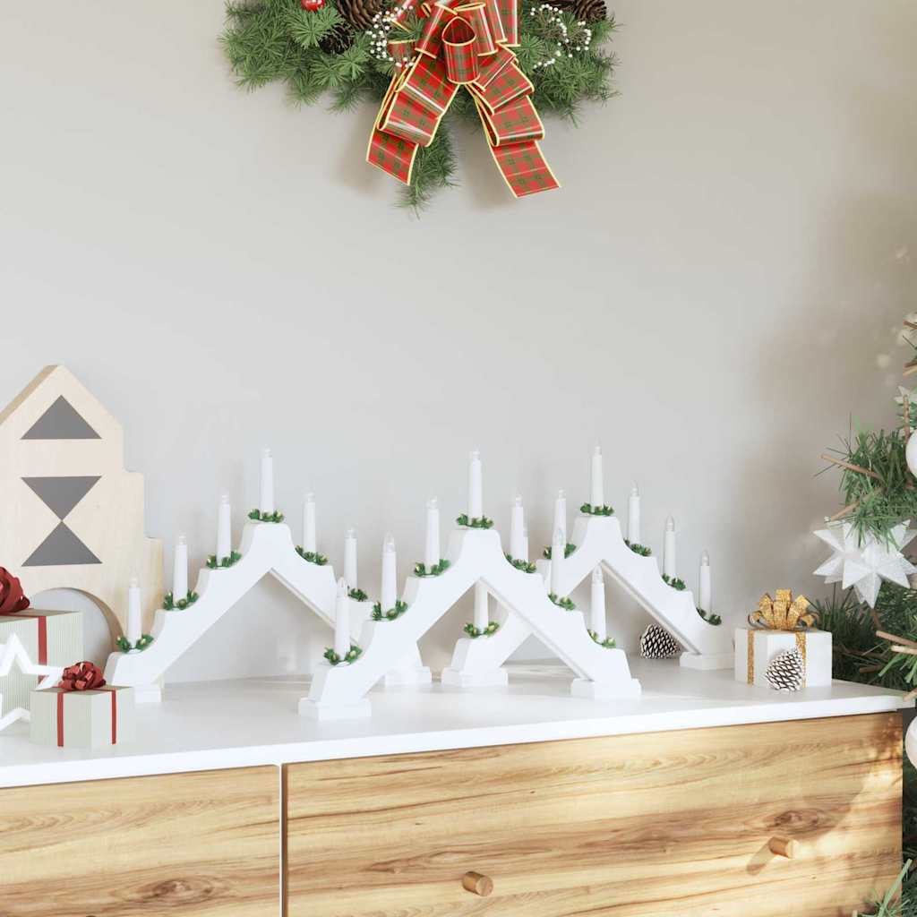 Ponte con Candele di Natale 3 pz 7 LED Bianco caldo