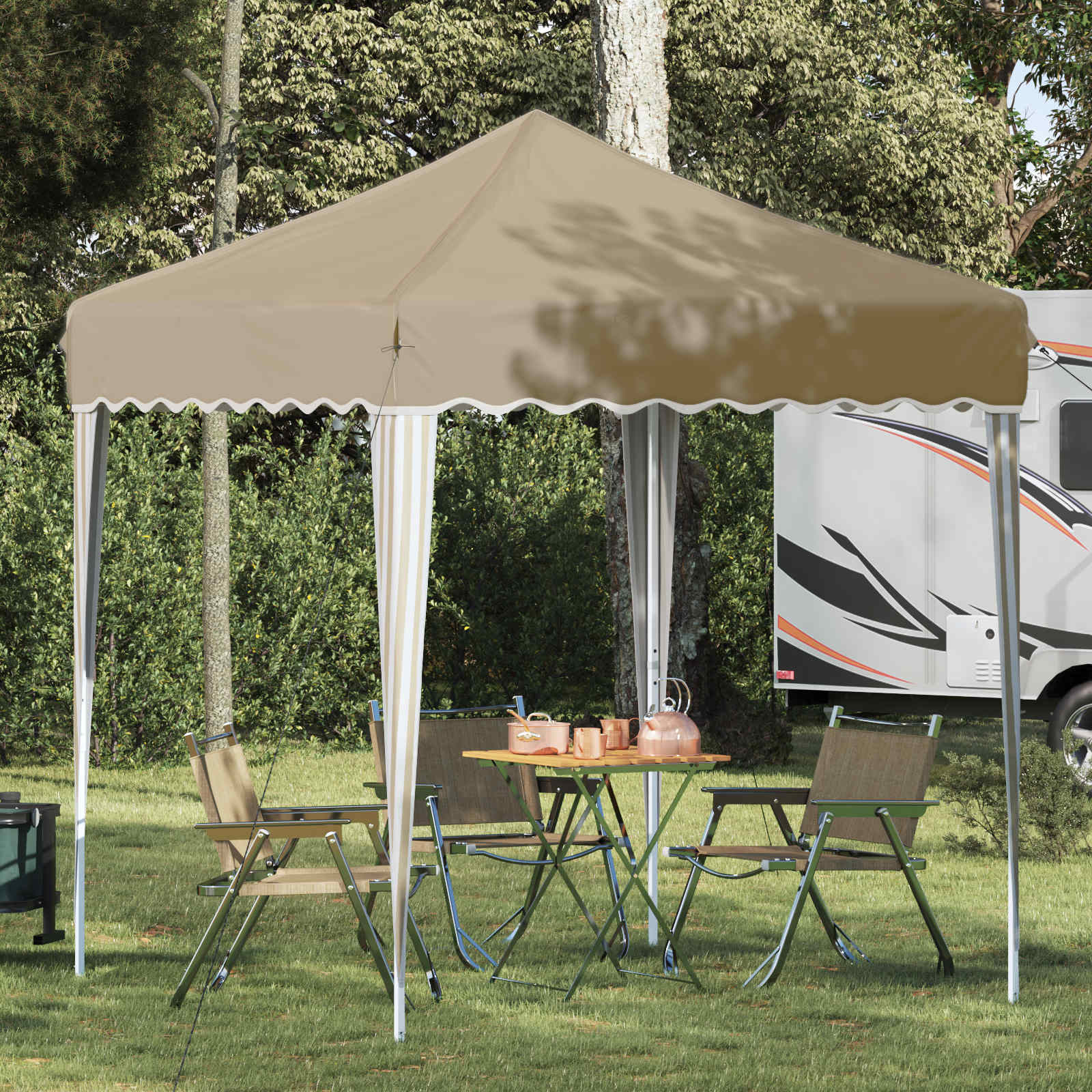 Tenda per feste a pop-up 195 x 195 x 245 cm Crema