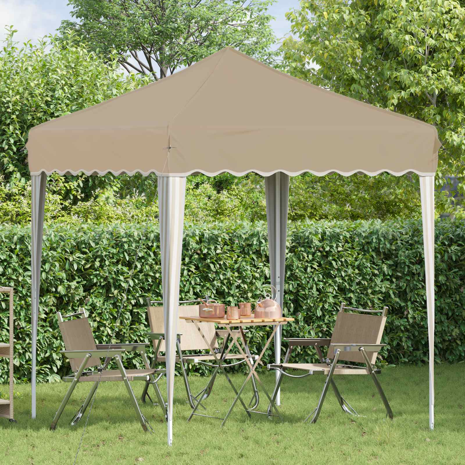 Tenda per feste a pop-up 195 x 195 x 245 cm Crema