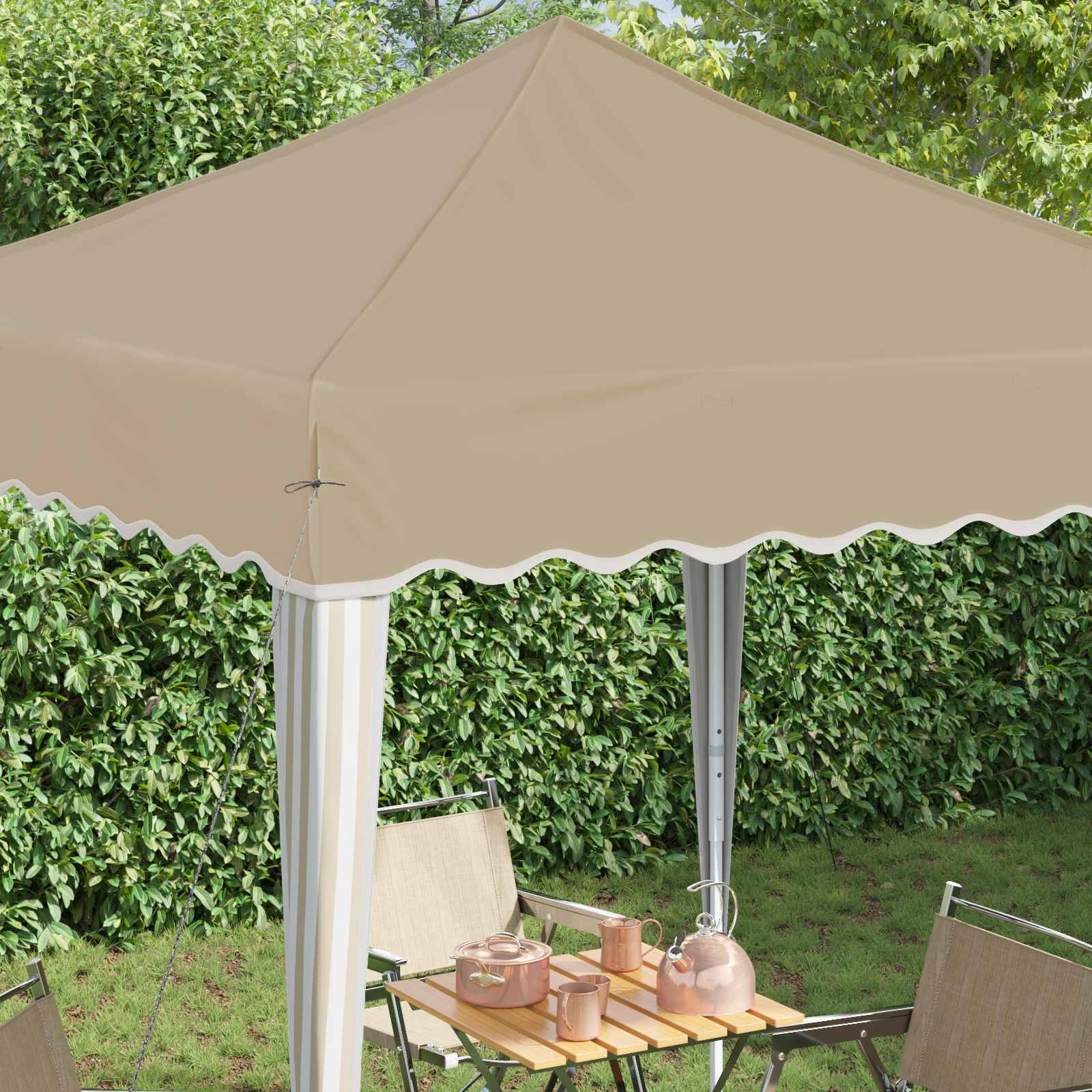 Tenda per feste a pop-up 195 x 195 x 245 cm Crema