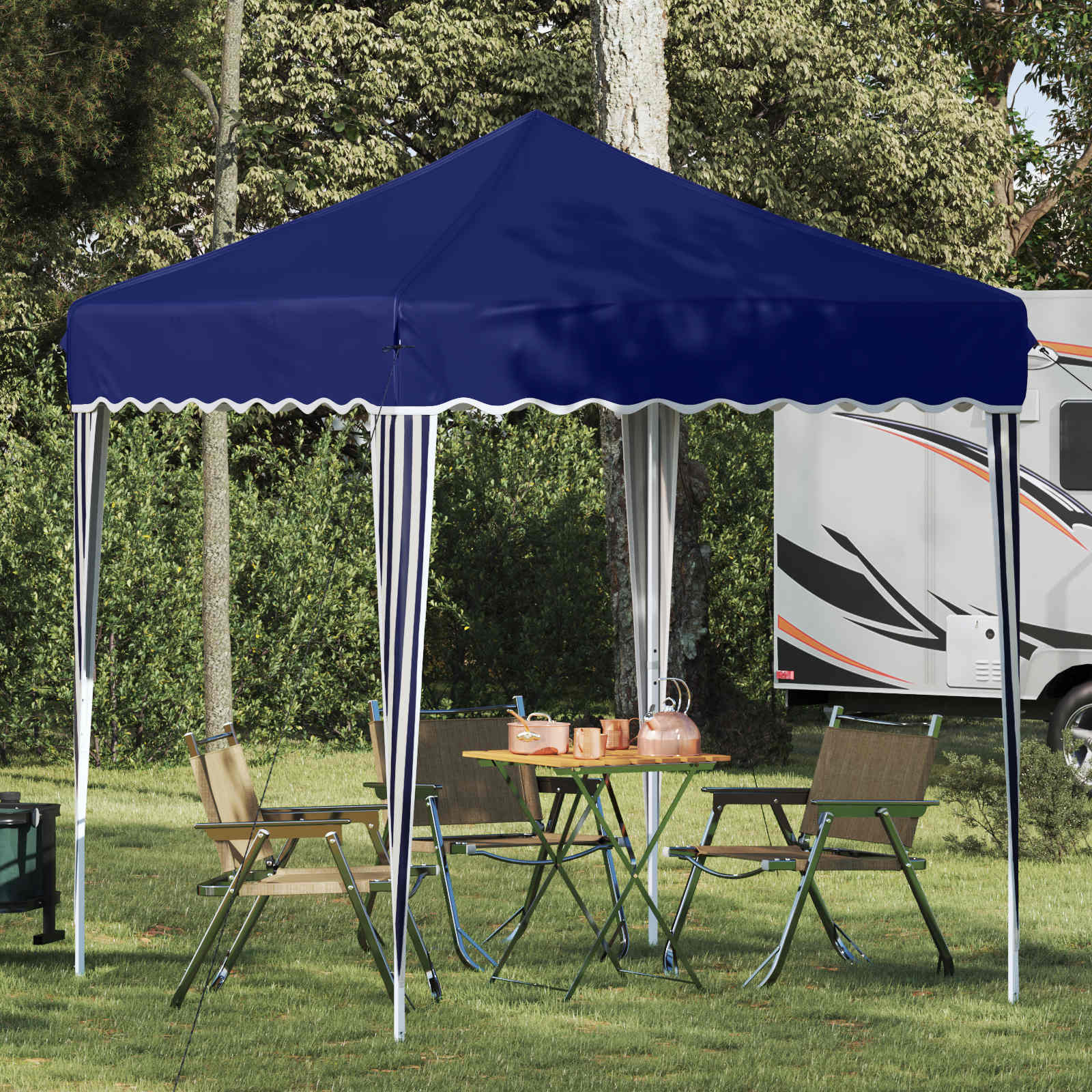 Tenda per feste a pop-up 195 x 195 x 245 cm Blu Tessuto Oxford