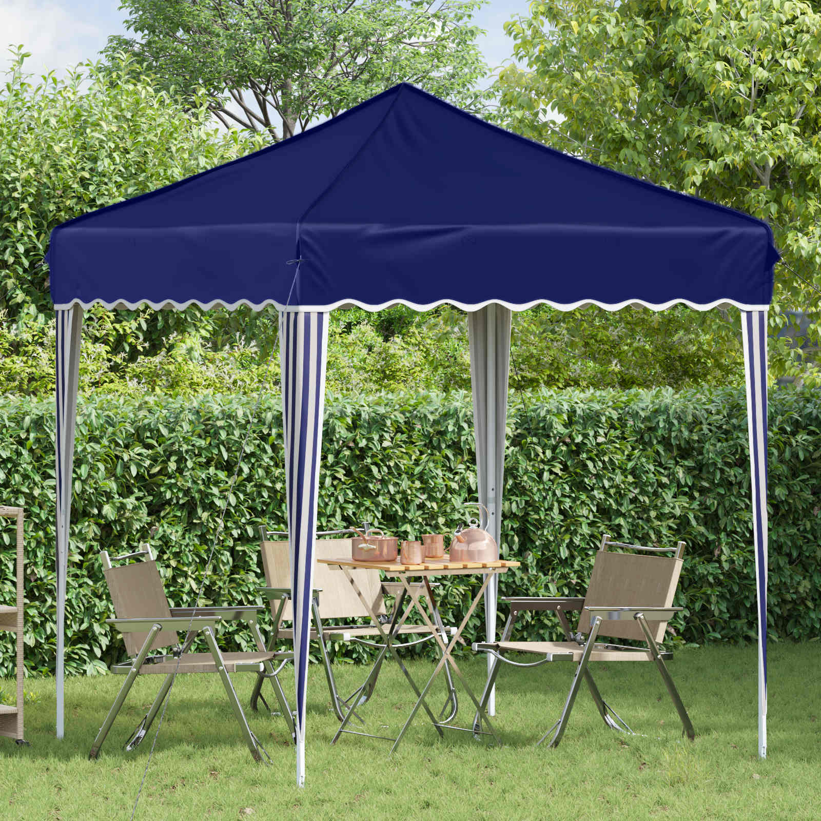 Tenda per feste a pop-up 195 x 195 x 245 cm Blu Tessuto Oxford
