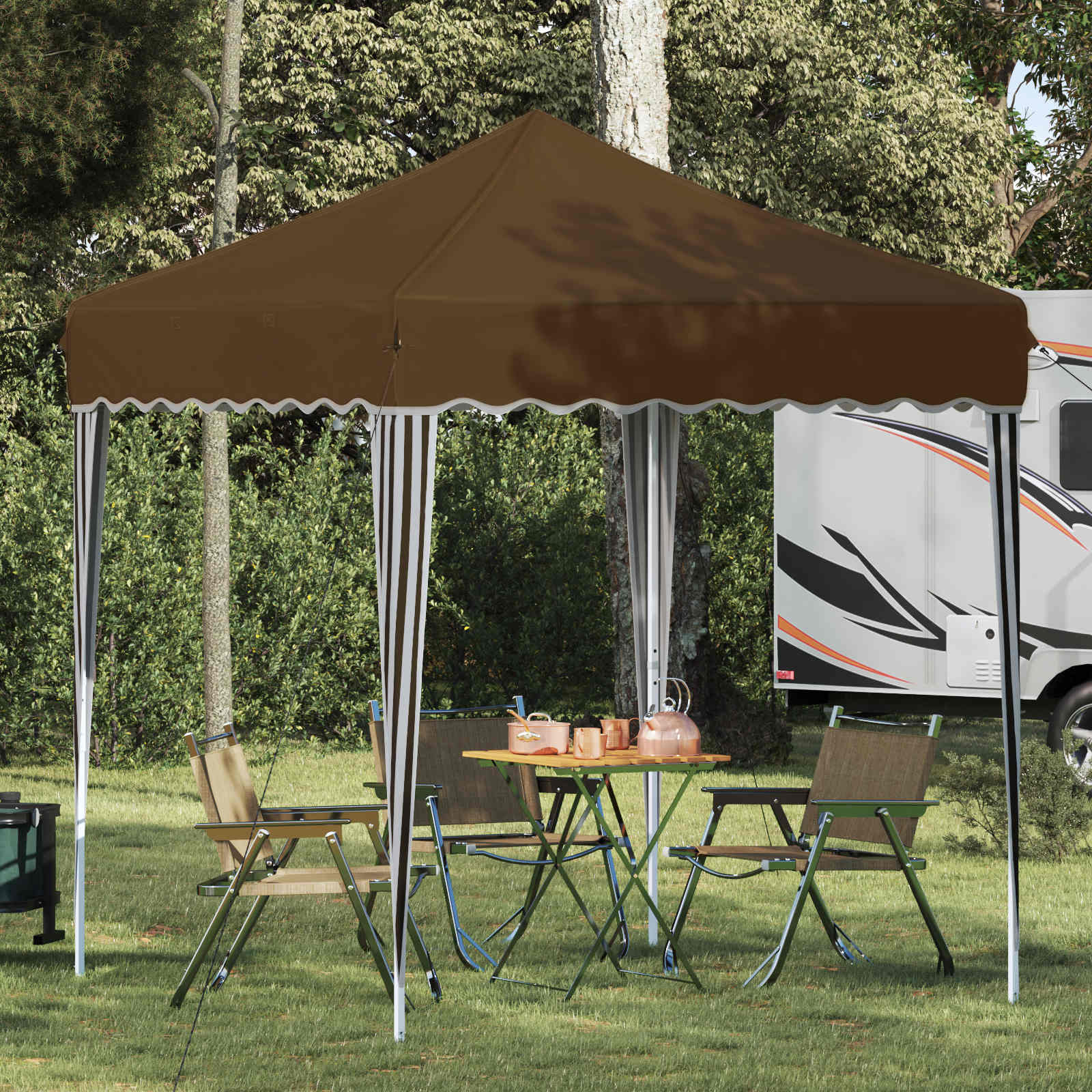 Tenda per feste a pop-up 195 x 195 x 245 cm Tortora