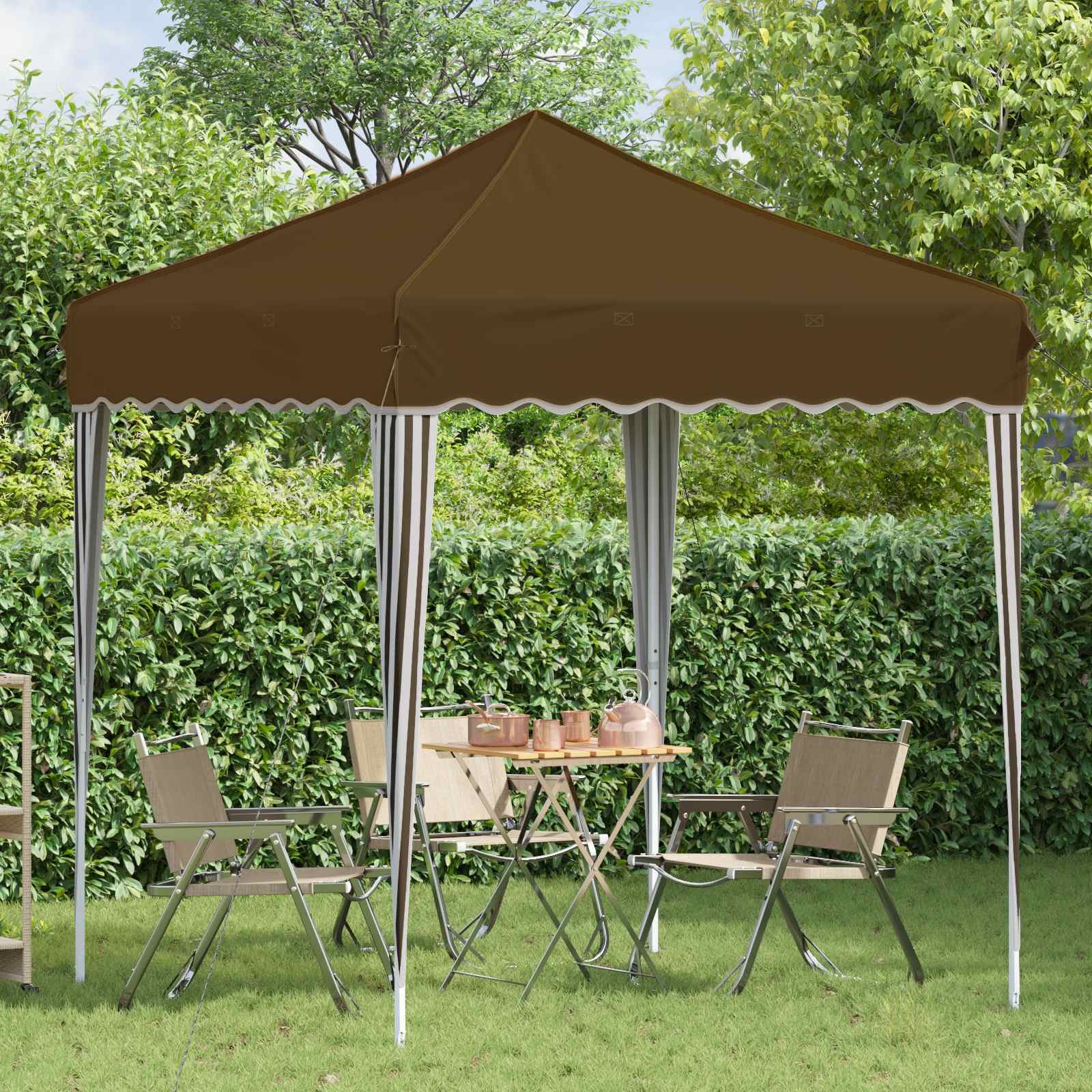 Tenda per feste a pop-up 195 x 195 x 245 cm Tortora
