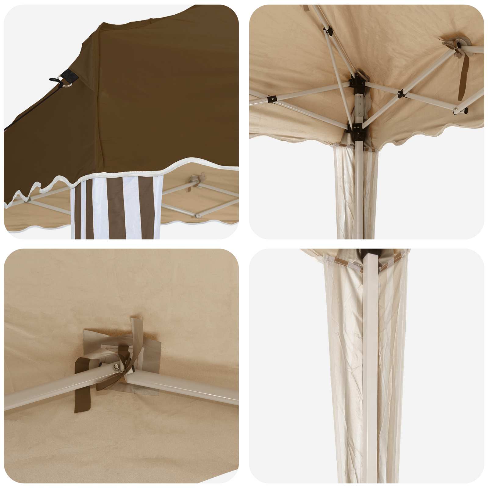 Tenda per feste a pop-up 195 x 195 x 245 cm Tortora