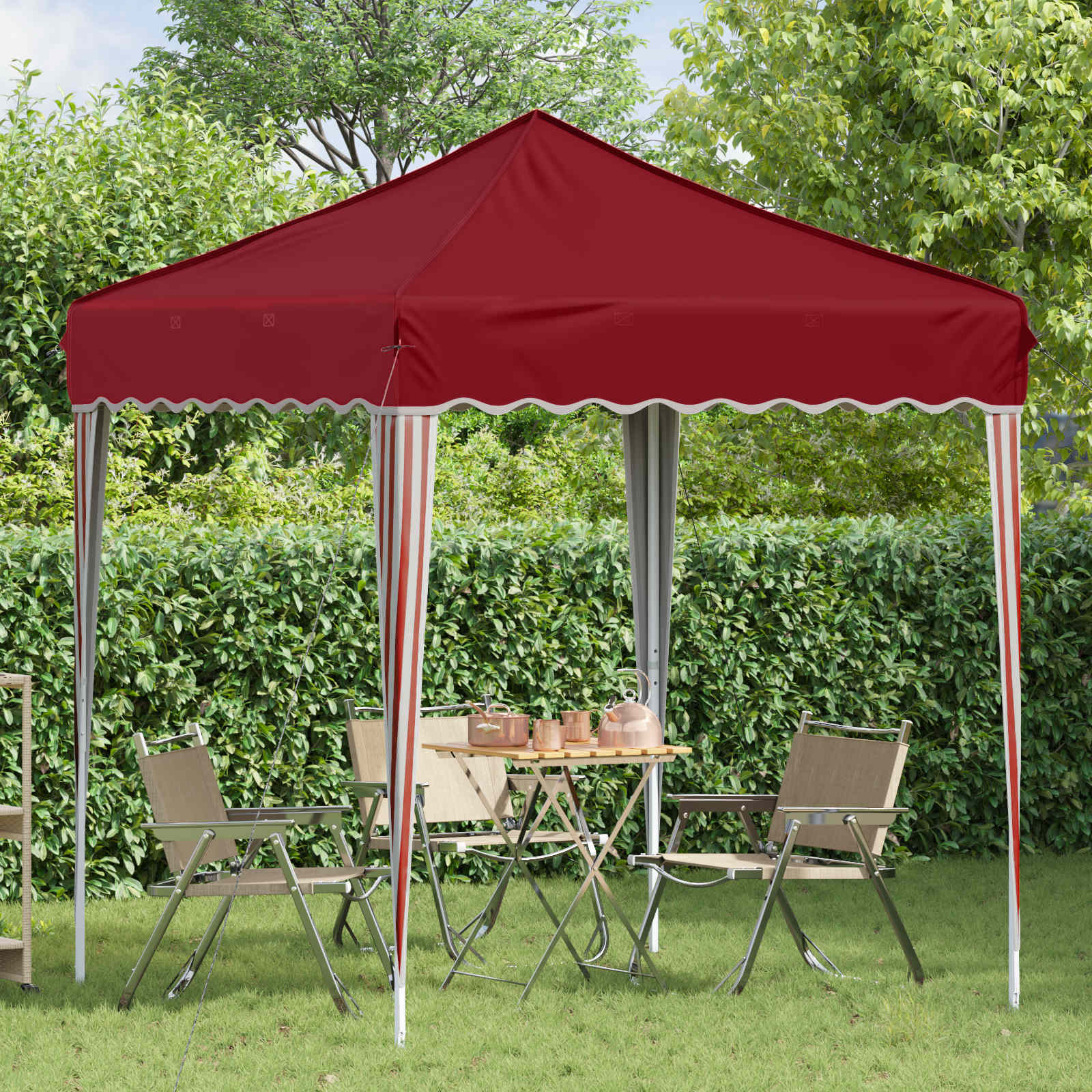 Tenda per feste a pop-up 195 x 195 x 245 cm Borgogna