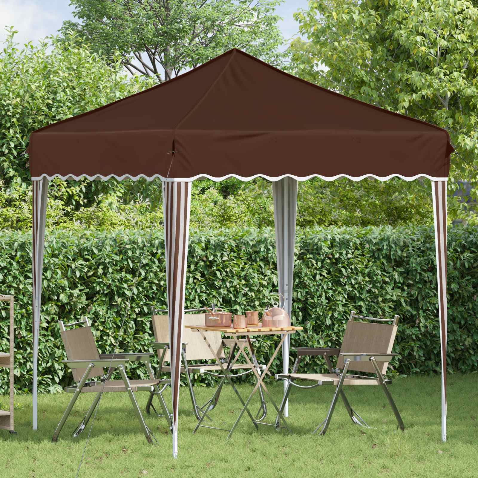 Tenda per feste a pop-up 195 x 195 x 245 cm Marrone