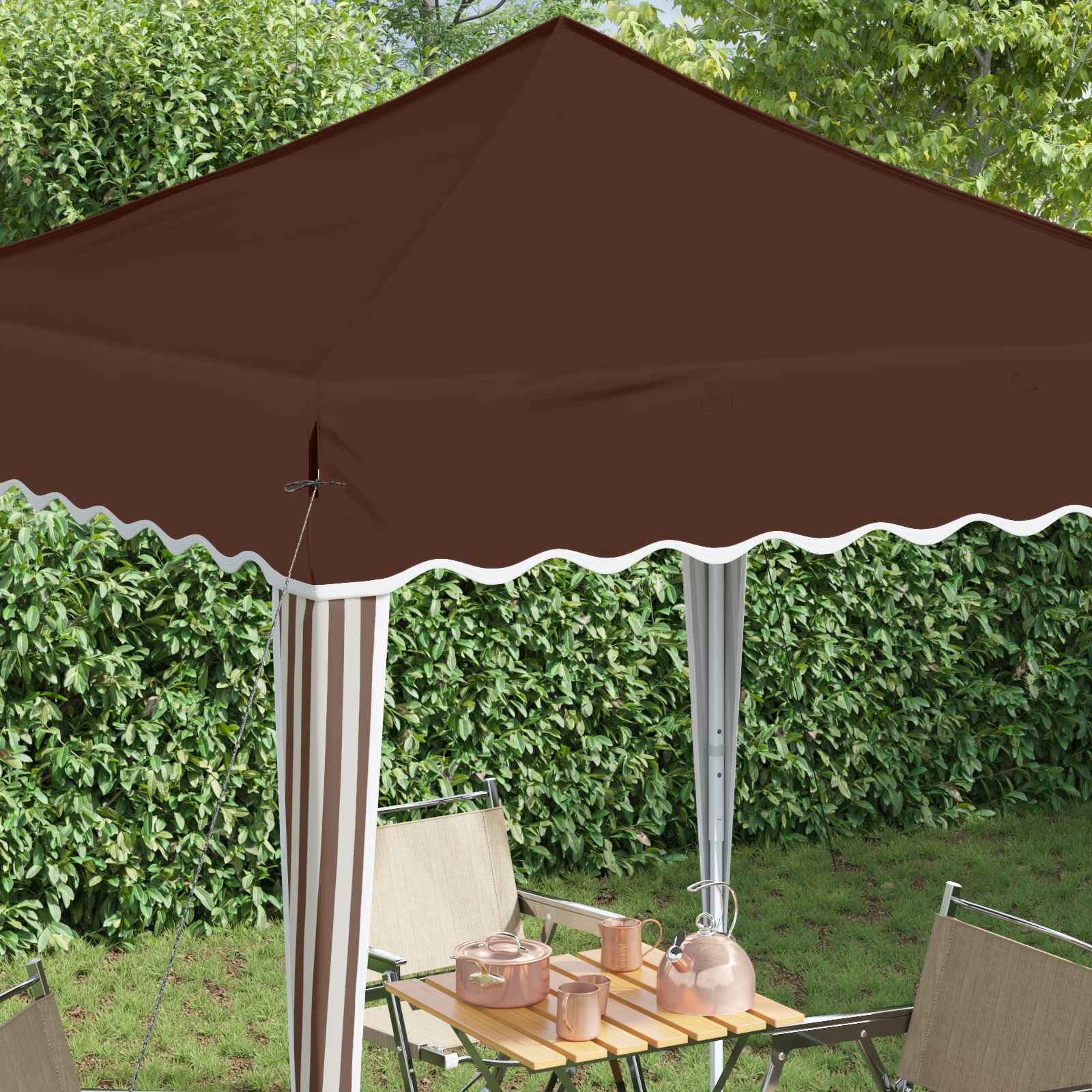 Tenda per feste a pop-up 195 x 195 x 245 cm Marrone