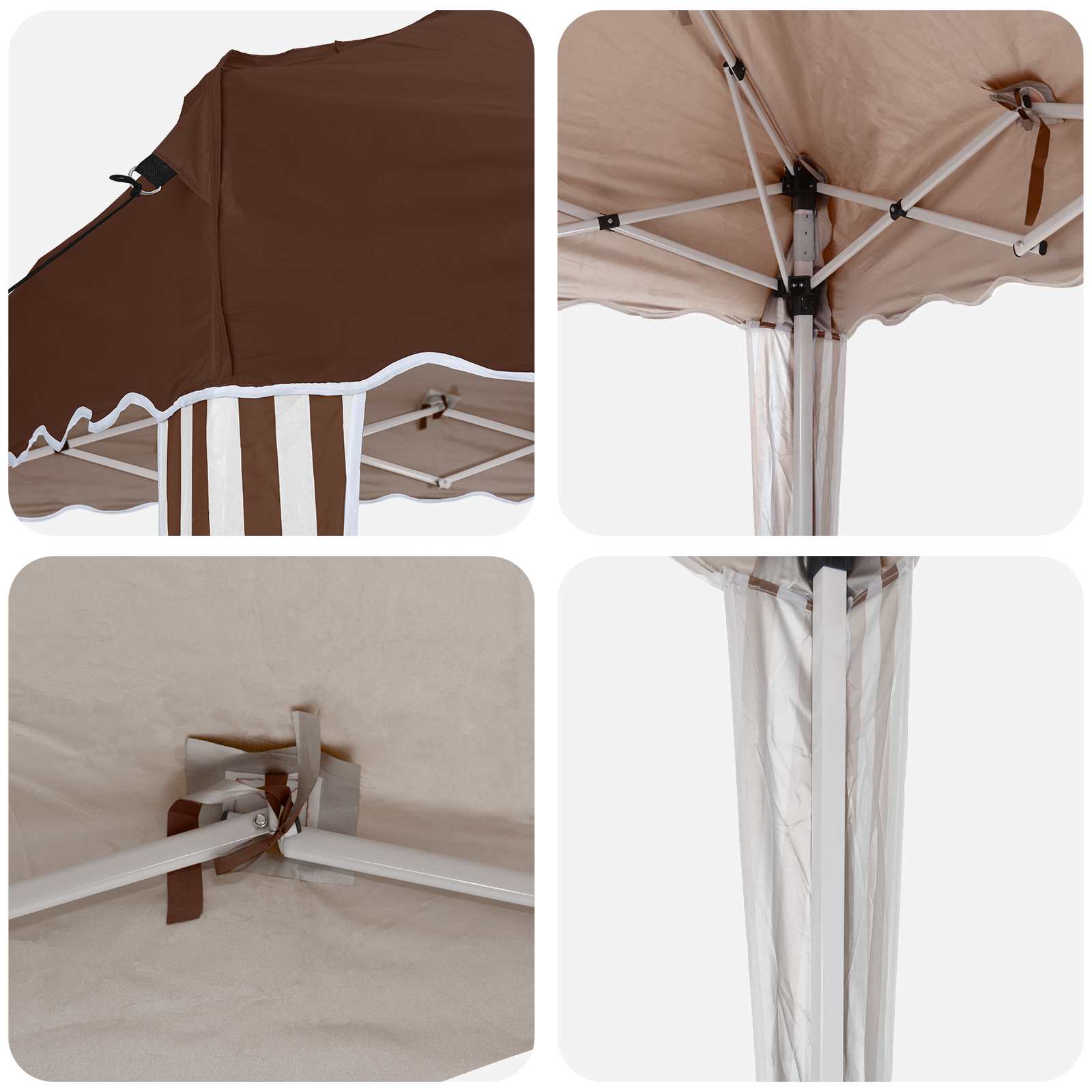 Tenda per feste a pop-up 195 x 195 x 245 cm Marrone