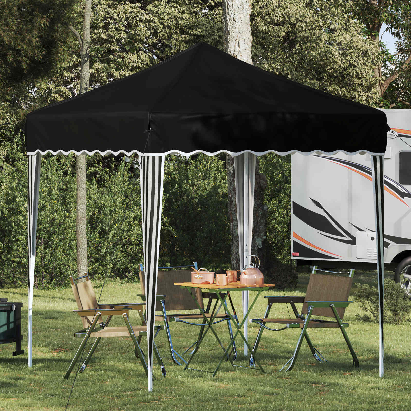 Tenda per feste a pop-up 195 x 195 x 245 cm Nero Tessuto Oxford