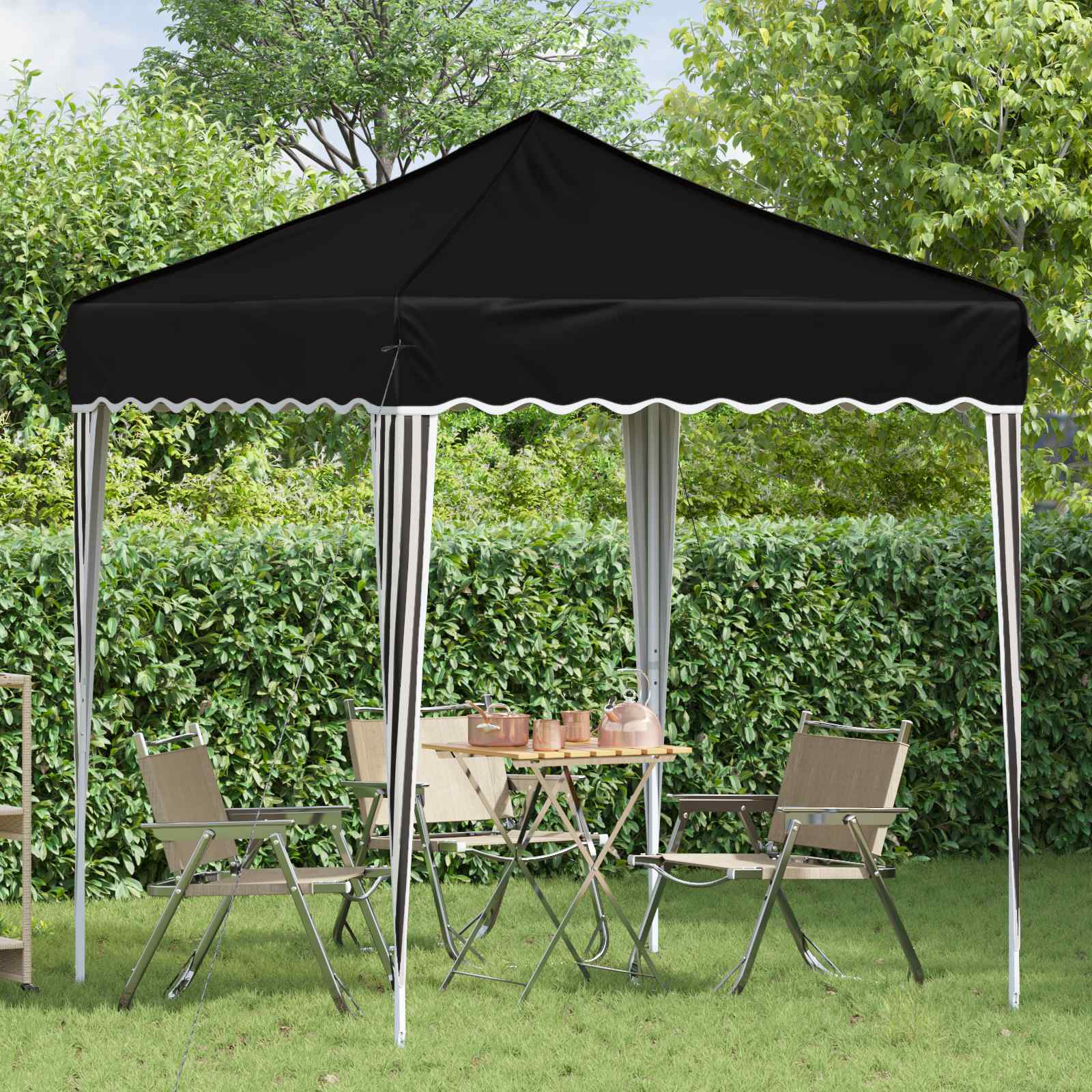 Tenda per feste a pop-up 195 x 195 x 245 cm Nero Tessuto Oxford