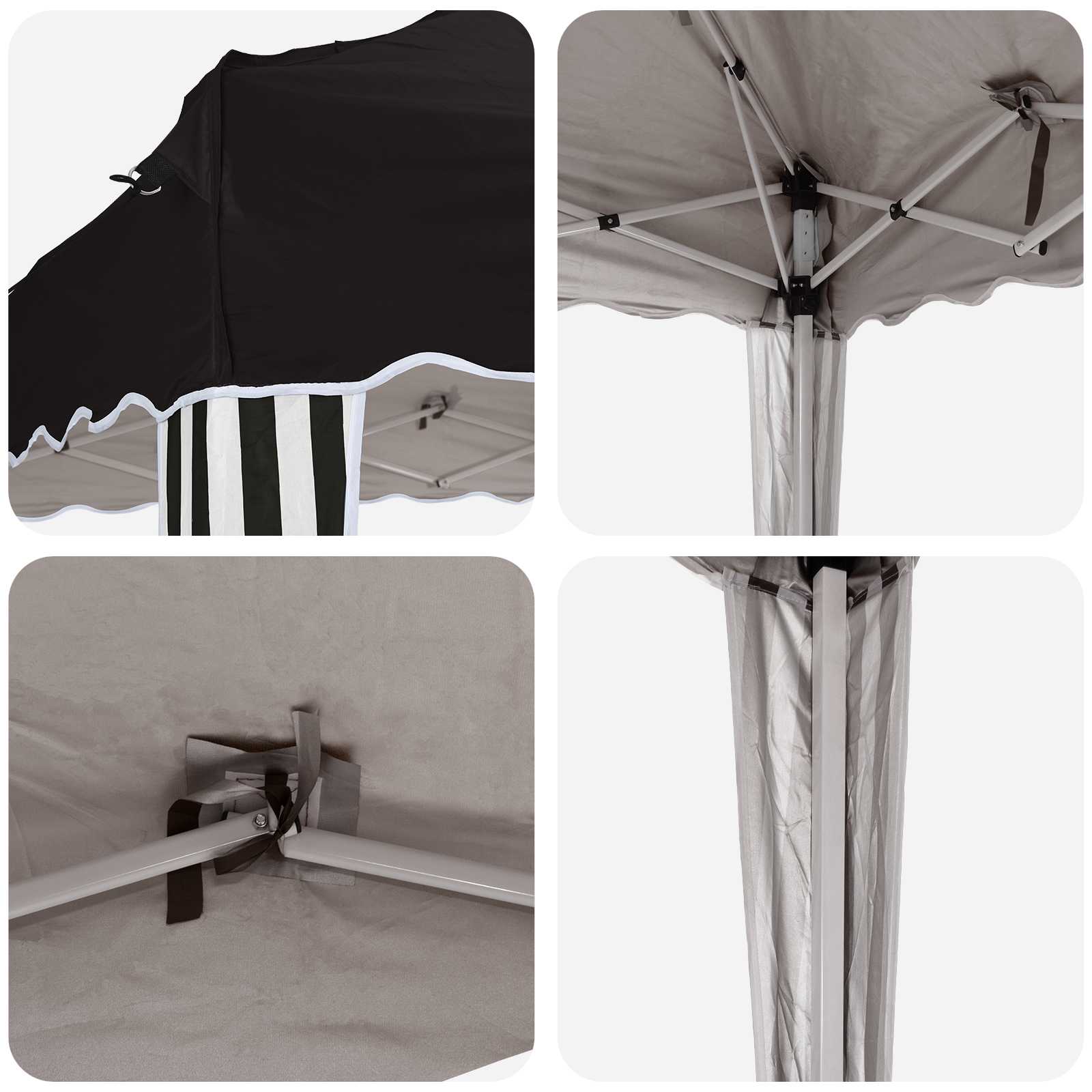 Tenda per feste a pop-up 195 x 195 x 245 cm Nero Tessuto Oxford
