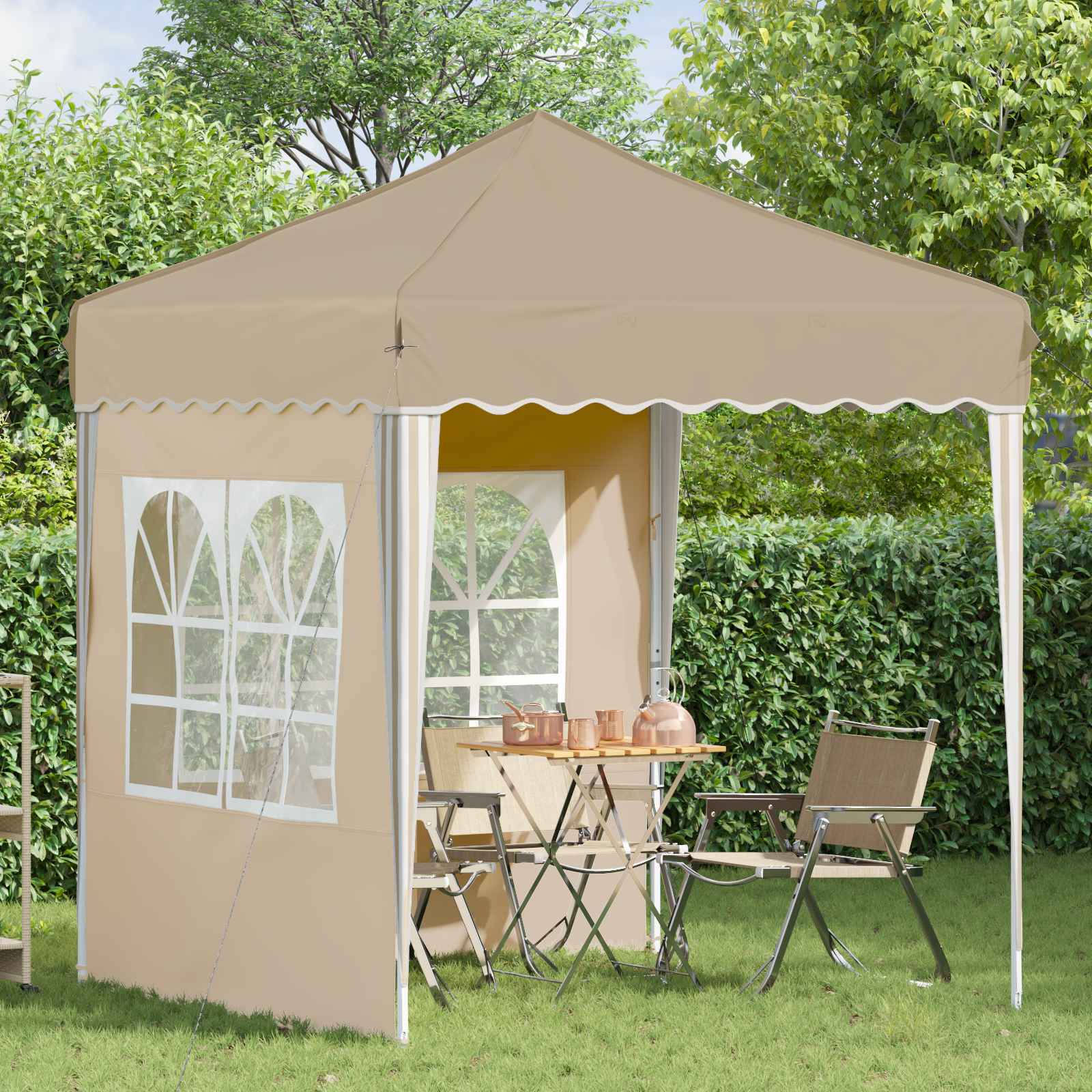 Tenda per feste a pop-up 195 x 195 x 245 cm Crema