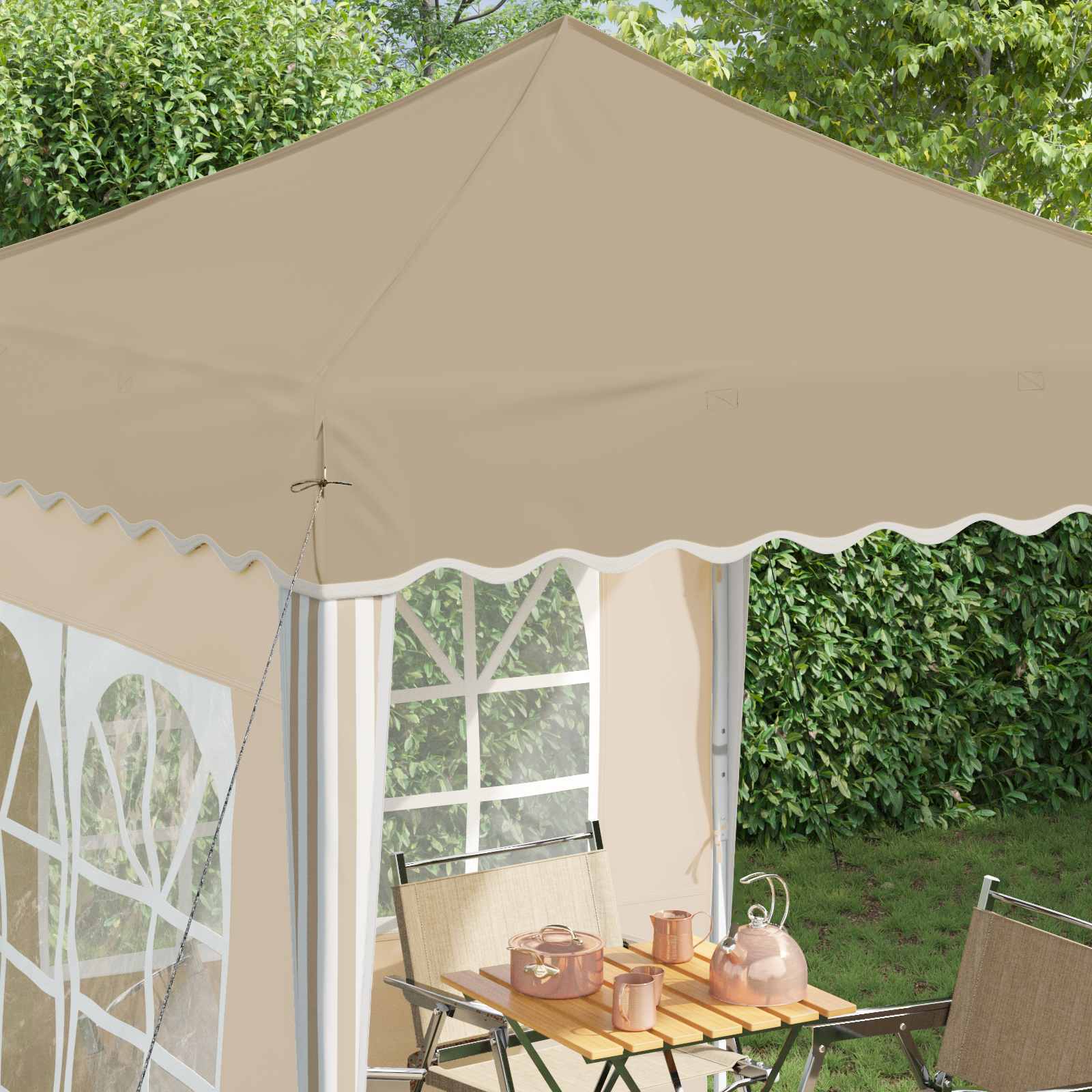 Tenda per feste a pop-up 195 x 195 x 245 cm Crema