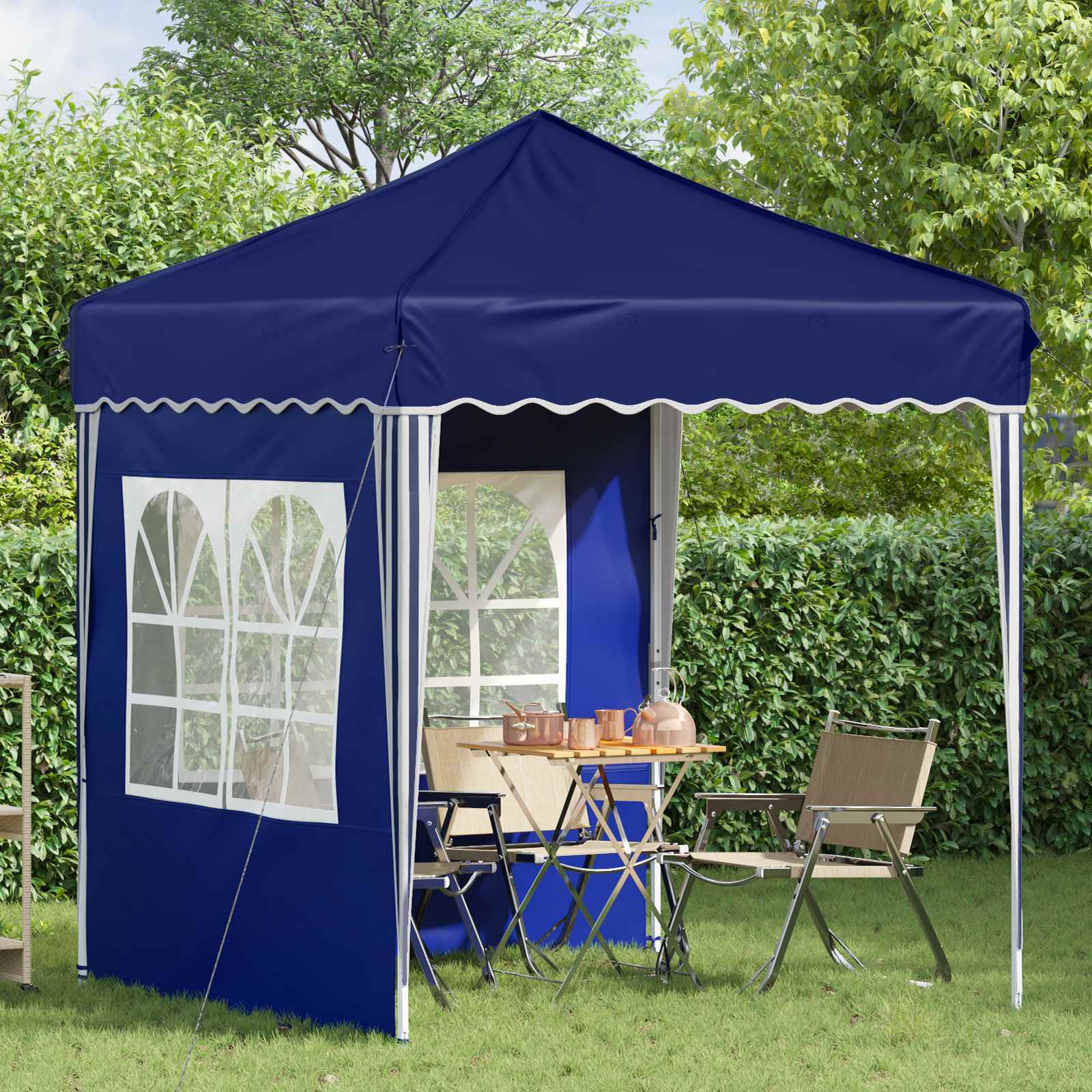 Tenda per feste a pop-up 195 x 195 x 245 cm Blu Tessuto Oxford