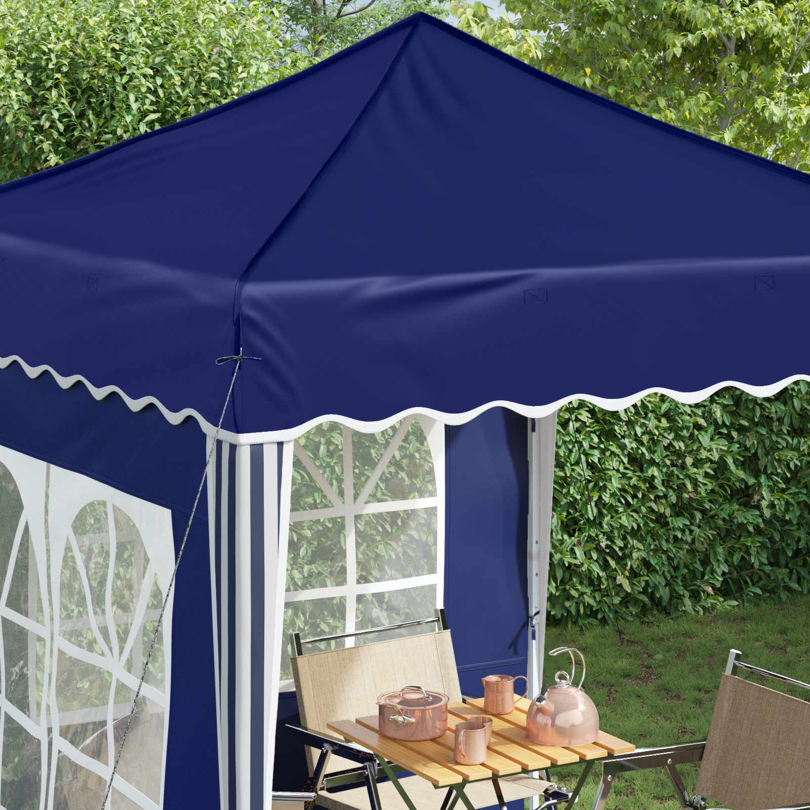 Tenda per feste a pop-up 195 x 195 x 245 cm Blu Tessuto Oxford