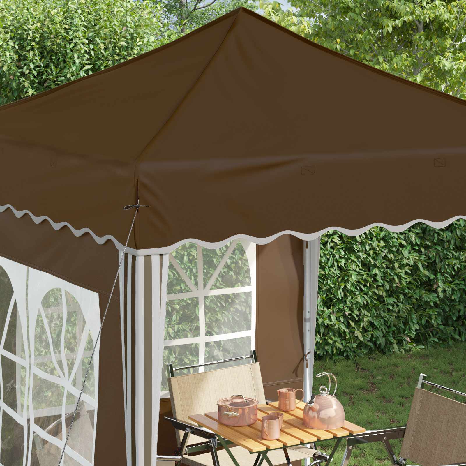 Tenda per feste a pop-up 195 x 195 x 245 cm Tortora