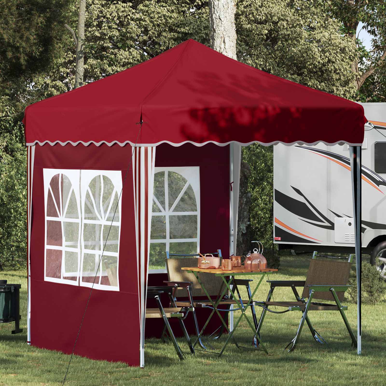 Tenda per feste a pop-up 195 x 195 x 245 cm Borgogna