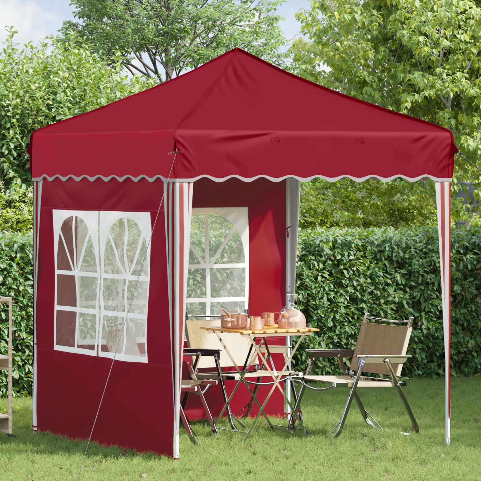 Tenda per feste a pop-up 195 x 195 x 245 cm Borgogna