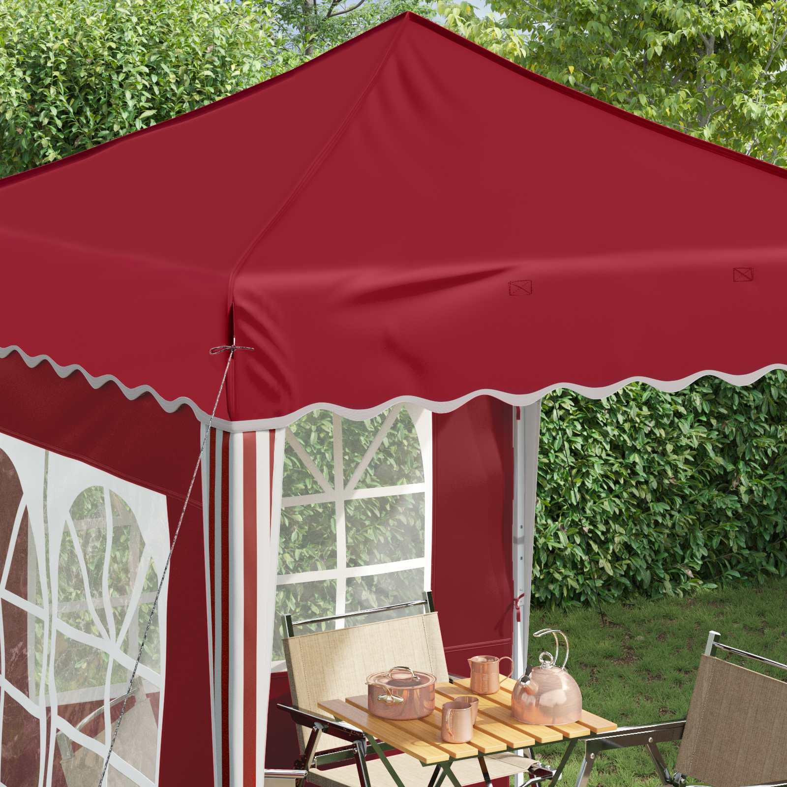 Tenda per feste a pop-up 195 x 195 x 245 cm Borgogna